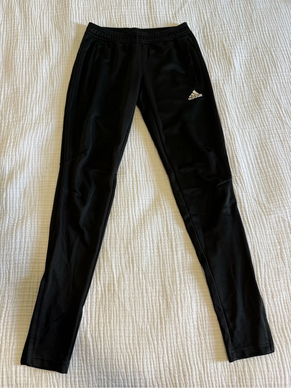 adidas Black Womens Athletic Joggers with White Logo